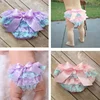Toddler ruffle panties Girl's Underwear Babys Briefs Cotton Fabric Lace Butterfly diaper cover ruffle baby Trousers knickers