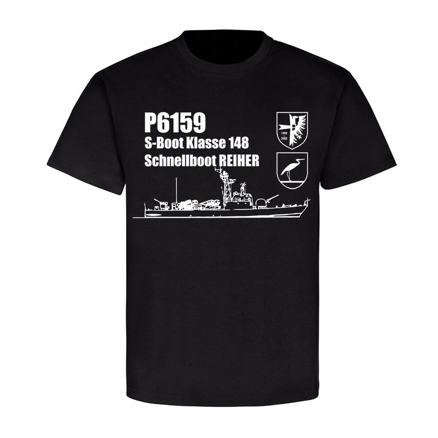 

Heron S59 Coat of Arms, P6159 S-Boot Class 148 Speed Boat T Shirt. 100% Cotton Short Sleeve O-Neck Casual T-shirt New Size S-3XL