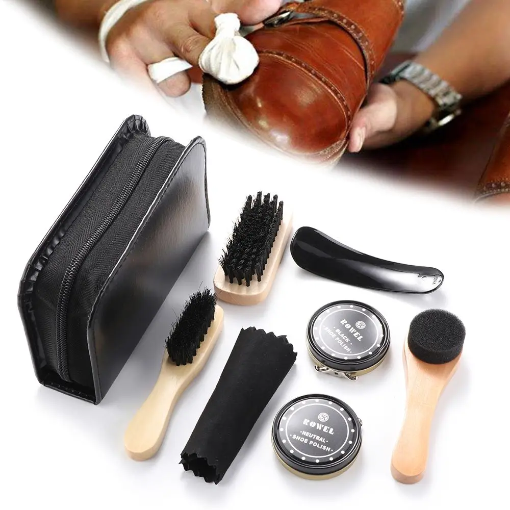Shoe Shine Care Kit Bristle Polish Brush Set for Boots Shoes Sneakers leather shoe brush