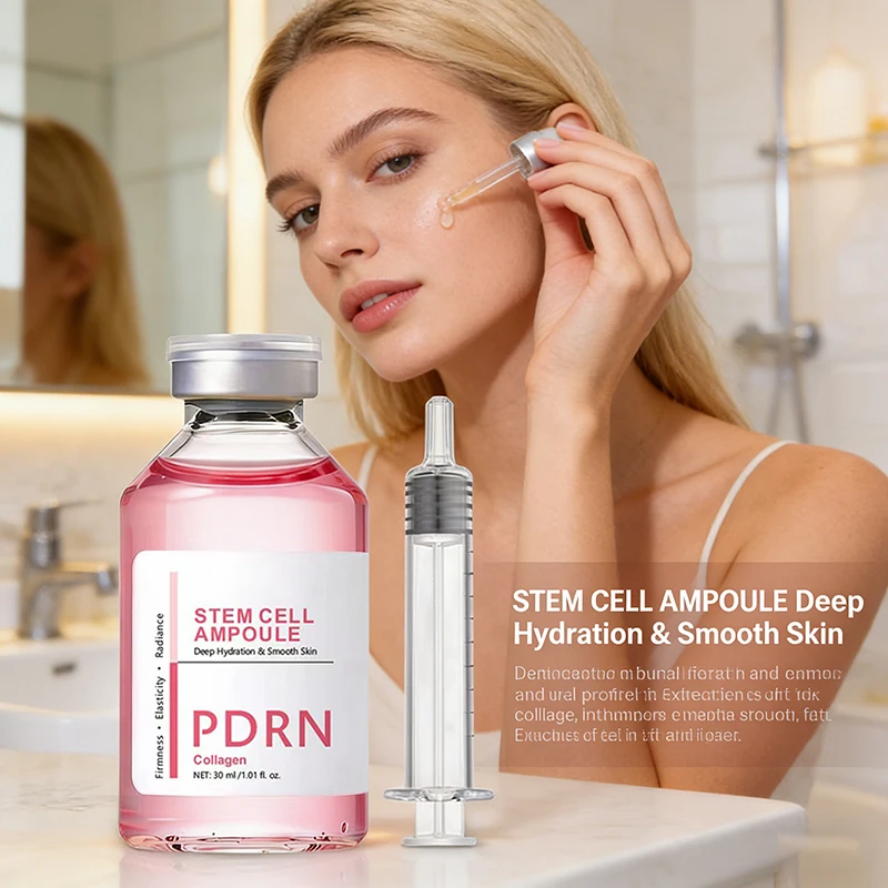 Siero Viso Anti-Età con PDRN e Cellule Staminali, Essenza in Fiale per Stimolare il Collagene, Rassodante, Idratante, Rinnovante e Illuminante - immagine 3