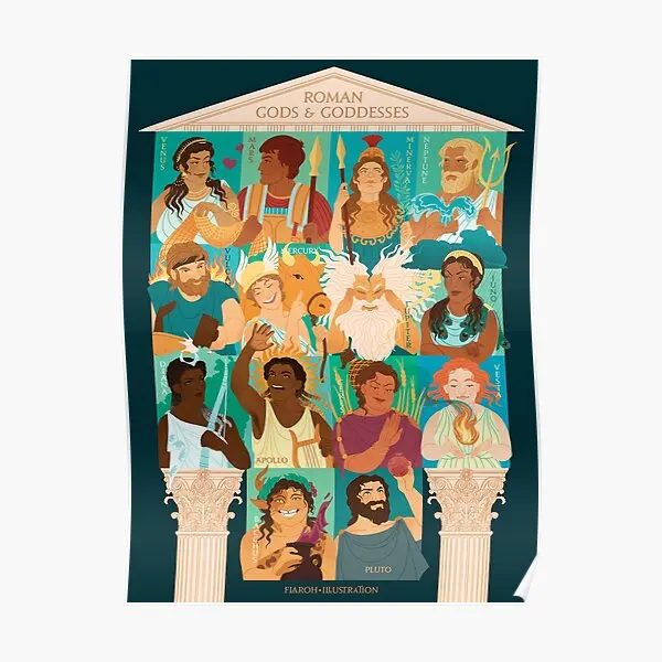 

Roman Gods And Goddesses Poster Print Art Wall Decoration Painting Funny Room Mural Modern Picture Vintage Decor Home No Frame