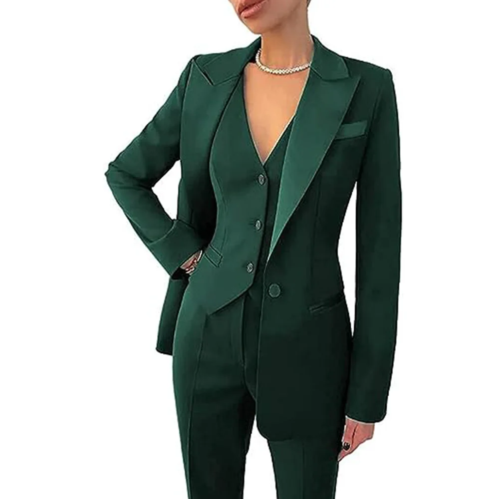 Trendy Ladies Double Breasted Business V Neck Sexy Blazers Suit Set Party Daily Wear Ladies Suits 3 Piece Suit for Women