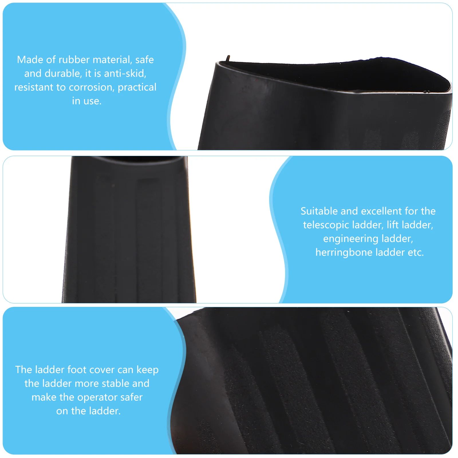 4 Pcs Step Ladder Feet Cover Folding Anti-Slip Leg Protective Pad Non-skid Foot Pads Furniture Leg Pads Rubber Chair Feet Step