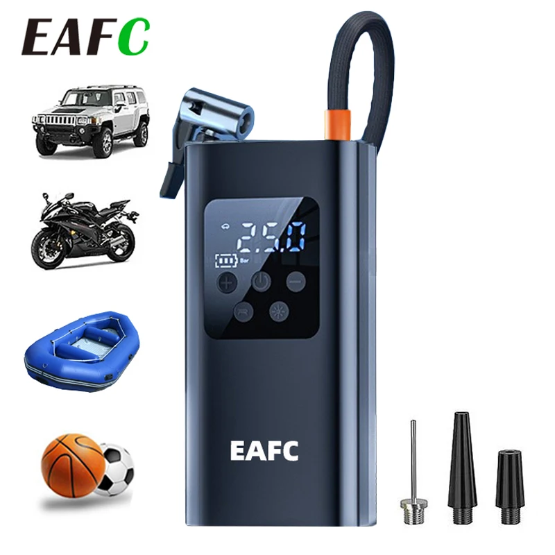EAFC voiture sans fil pompe à Air compresseur d'air pneu boule gonfleur lumière LED Mini pneu gonfleur électrique pour voiture motos balles