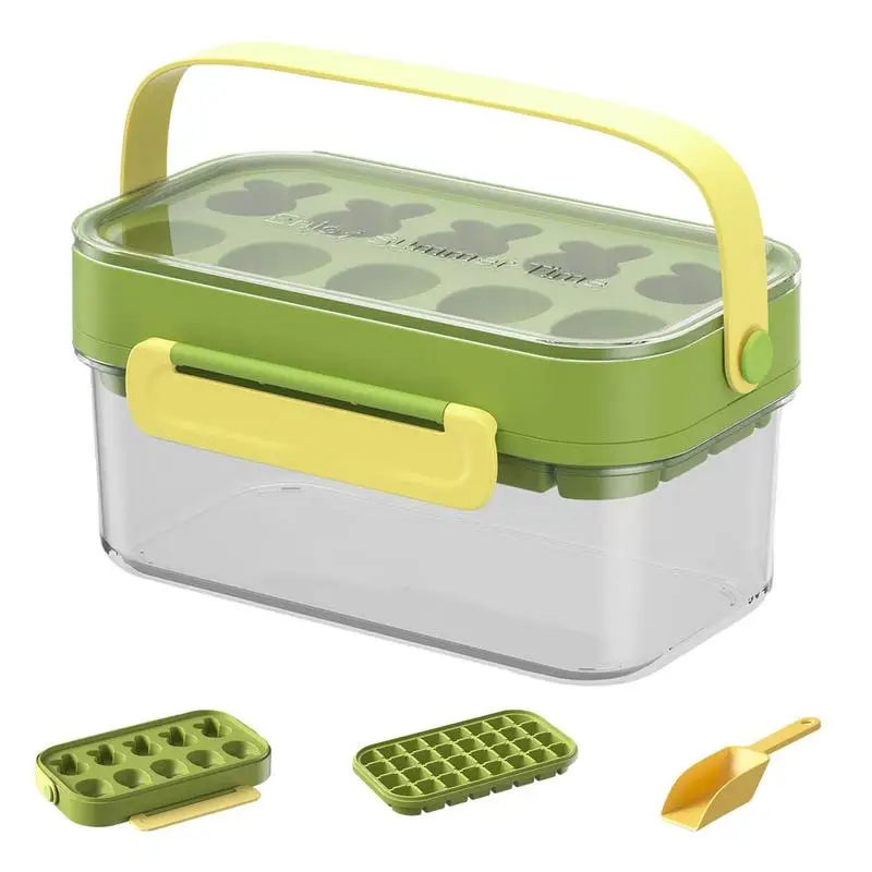 

Ice Cubes Silicone Ice Cube Tray Ice Trays For Freezer With Lid And Bin Ice Cube Pop Out Tray Silicone Ice Cube Tray For Freezer
