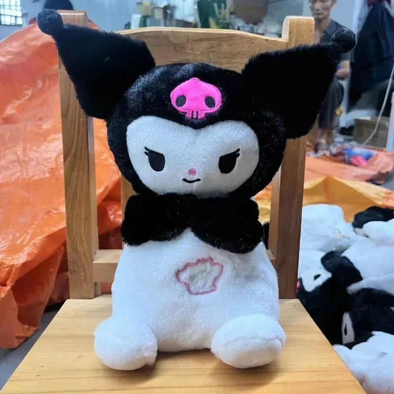 Sanrio Kuromi Breathing Plush Doll Cartoon Anime Character Can Make Sounds To Coax Baby To Sleep Soft Doll Ornaments Decoration
