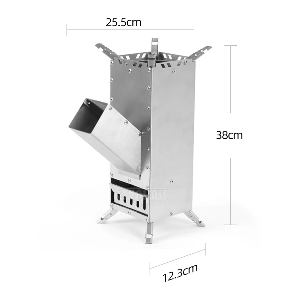 Outdoor Portable Fire Wood Heater Simple Picnic Camping Stove for Barbecue Equipment Rocket Stove 6