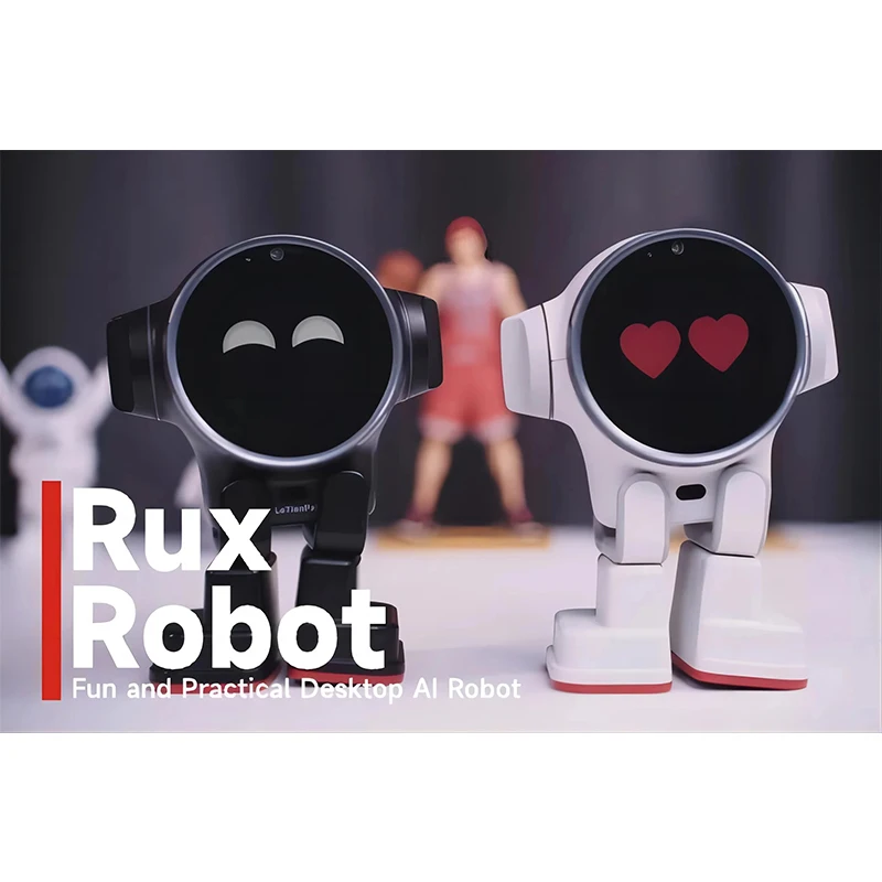 AI Rux Smart Pet Robot Emotional Interactive Companion Voice Dialog Remote Monitoring Built-in 4GB RAM/32GB Kids Gift kawaii pet