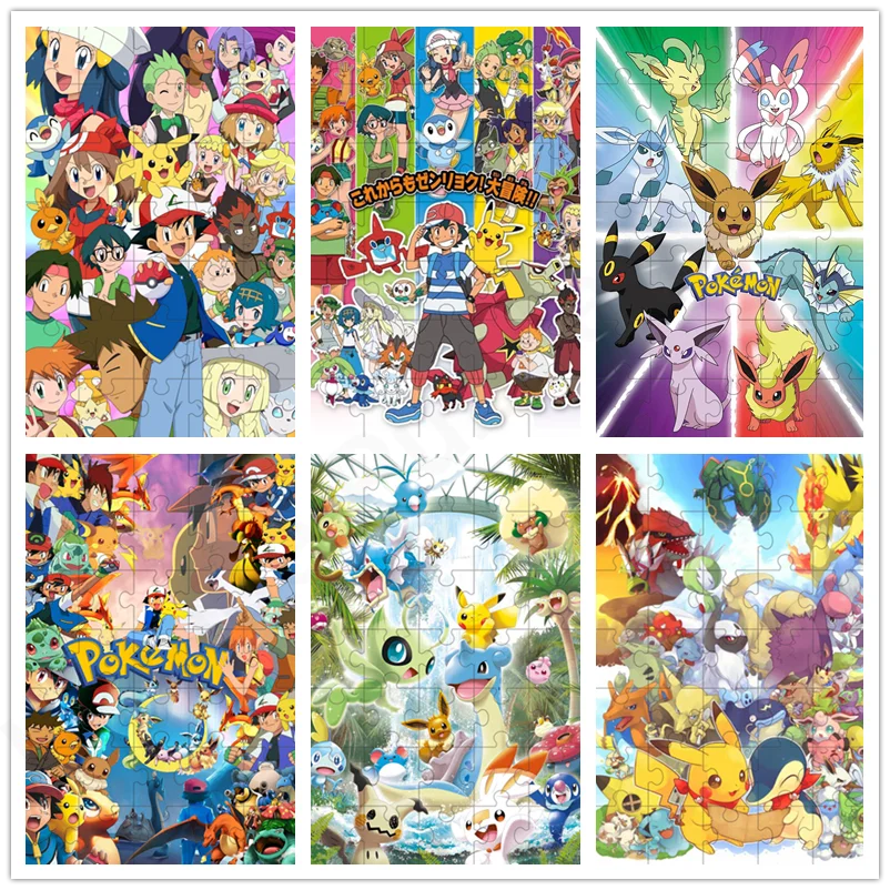 

Pokemon Pikachu Jigsaw Puzzle 35/300/500/1000 Pcs Jigsaw Diy Manual Puzzle Educational Toys for Kids Birthday Gifts Home Decor