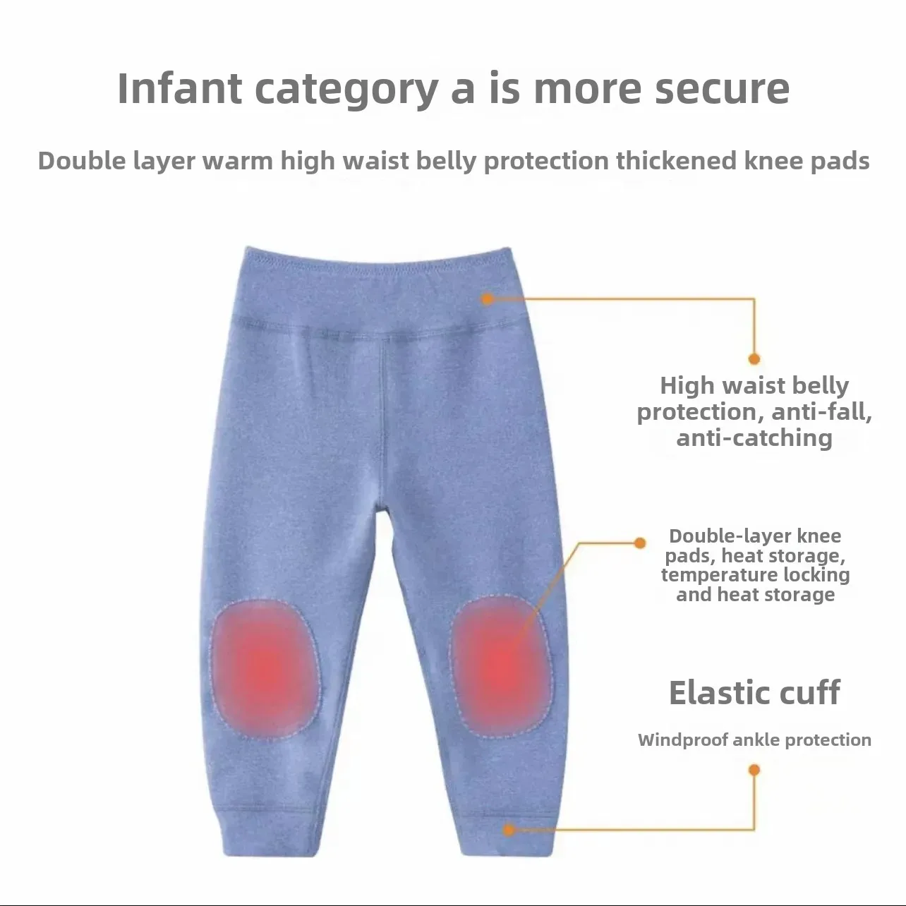 Kids Warm Thickened High-Waisted Fleece Home Pants Boiler Suit Coat Pants Winter Protection For Boys And Girls
