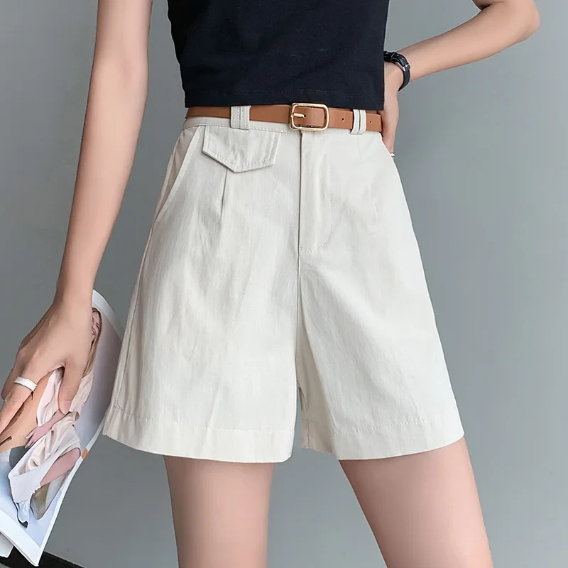 

Korean Style 2022 New Arrival Summer All-matched Women Cotton Ankle-length Pants Casual Loose Button Fly Straight Pants V424