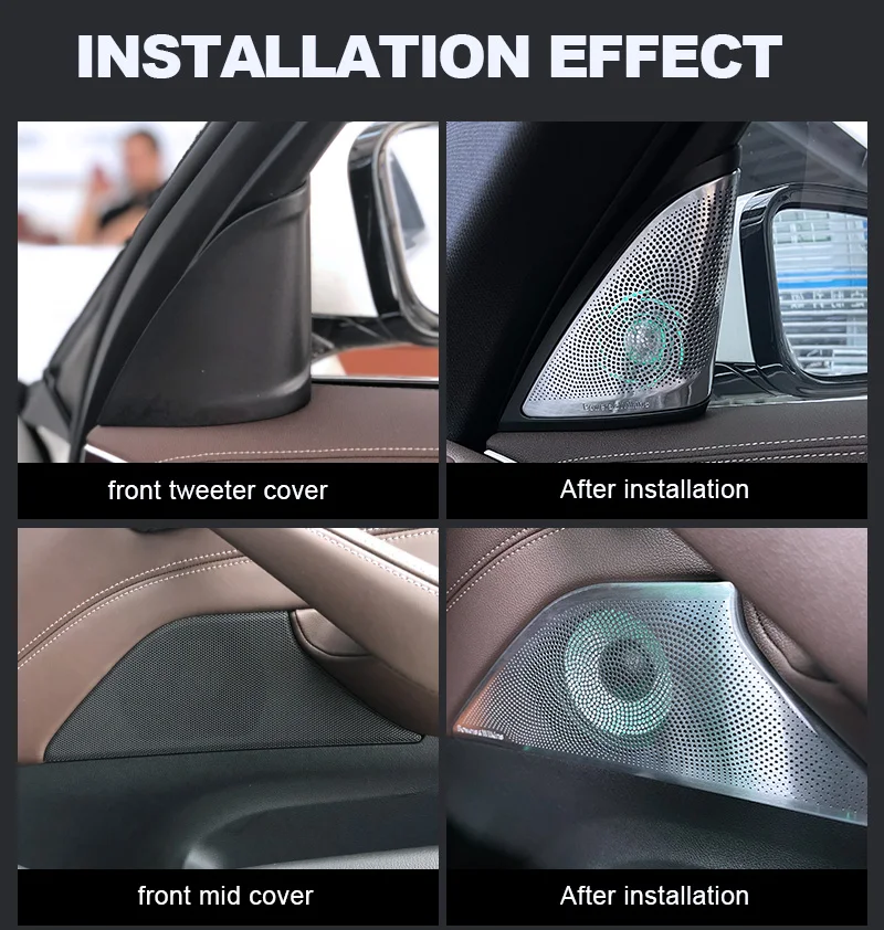 Audio Upgrade Kit For BMW G30 5 Series Midrange Tweeter Subwoofer HiFi Music Stereo Horn LED Illuminate Speaker Cover Trim Refit