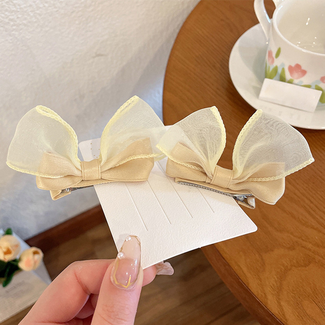 Clips Mesh Bow Hair Clip Three-dimensional Bow Hairclips Side Clips Headwear Hairpins Hair Accessories