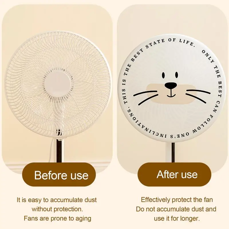 Floor Fan Cover Cute Cat Design Fan Safety Protection Cover Safety Protection Round Electric Guard Dust Covers dust cover fan cover