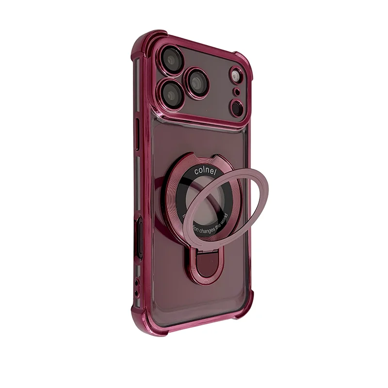 Magnetic Phone Case with Anti-Drop Lens Protection and Folding Bracket