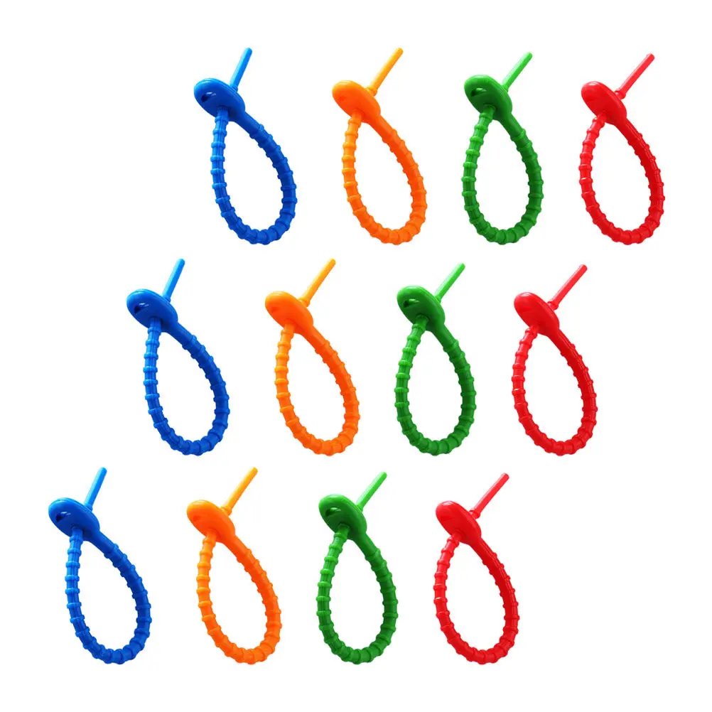 12Pcs 실리콘 케이블 와인더 코드 정리기 이어폰 용 재사용 가능한 조절 가능한 케이블 타이 USB 노트북 전화 충전 케이블 데이터