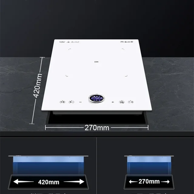 White Built-in Induction Cooker 2800W Countertop Built-in Dual Use Single Burner Induction Cooktop 8h Timing Induction Hob 220V 6