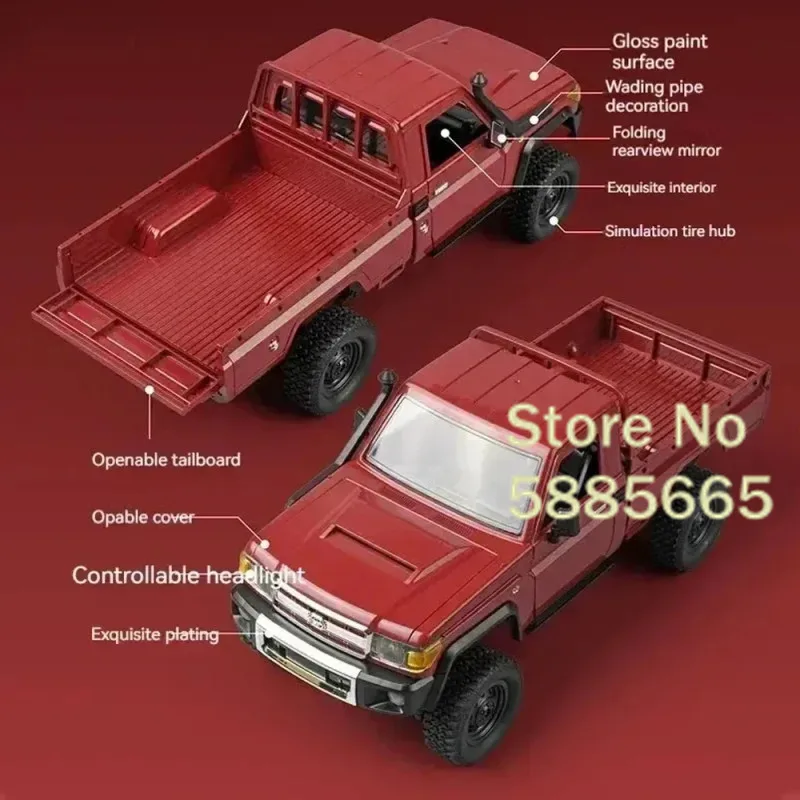 1/12 Simulation Electric Remote Control Pickup Truck 2.4G LED Lighing All Terrain Off Road High Speed 4WD Vehicle RC Car Boy Toy 4