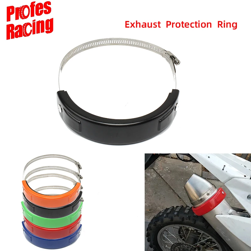 

Motorcycle 100mm-140mm Exhaust Protector Oval Can Cover Round Exhaust Guard Cover Exhaust Protector Pipe Fixing Rings Universal