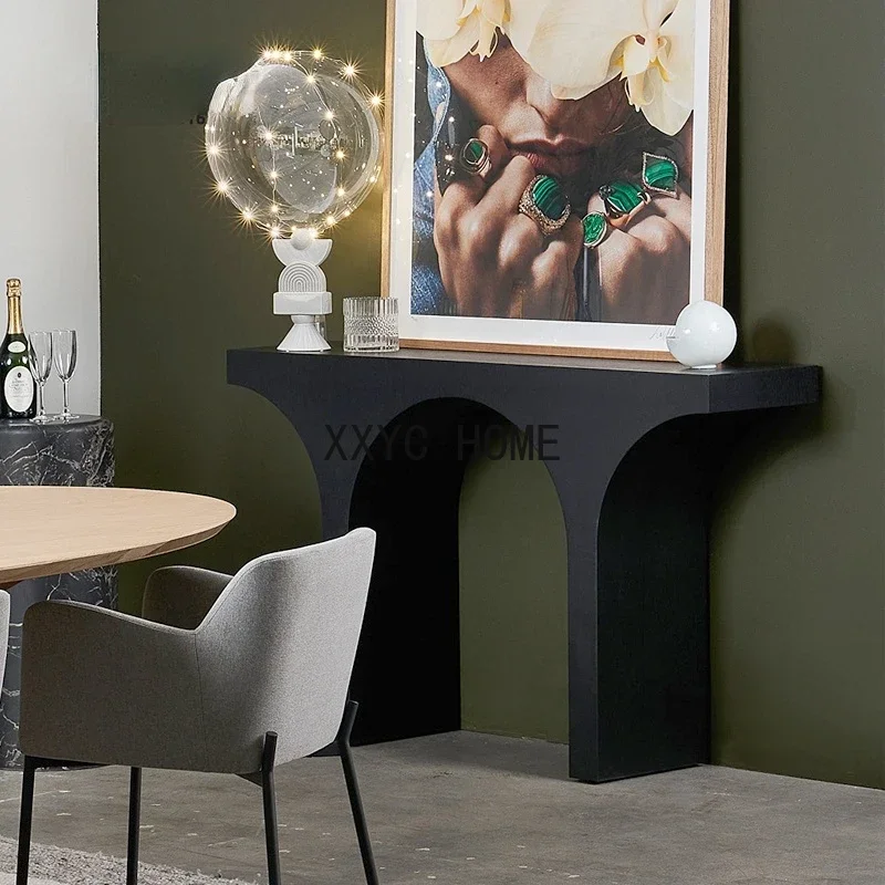 

Nordic Simple Modern Solid Wood Home Console Tables Entrance Cabinet Wall Console Tables Light Luxury