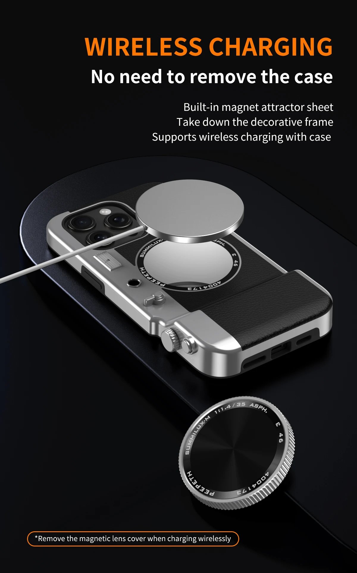 funda de telefono con cámara para iPhone Bluetooth multifuncional magnética Retro para iPhone 16 15 14 13 12 11 Pro Max cubierta a prueba de golpes con espejo cosmético » funda de telefono con cámara para iPhone