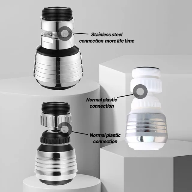 ZhangJi 360 Degree Kitchen Faucet Aerator 2 Modes Adjustable Water Filter Diffuser Water Saving Nozzle Faucet Connector Shower 3