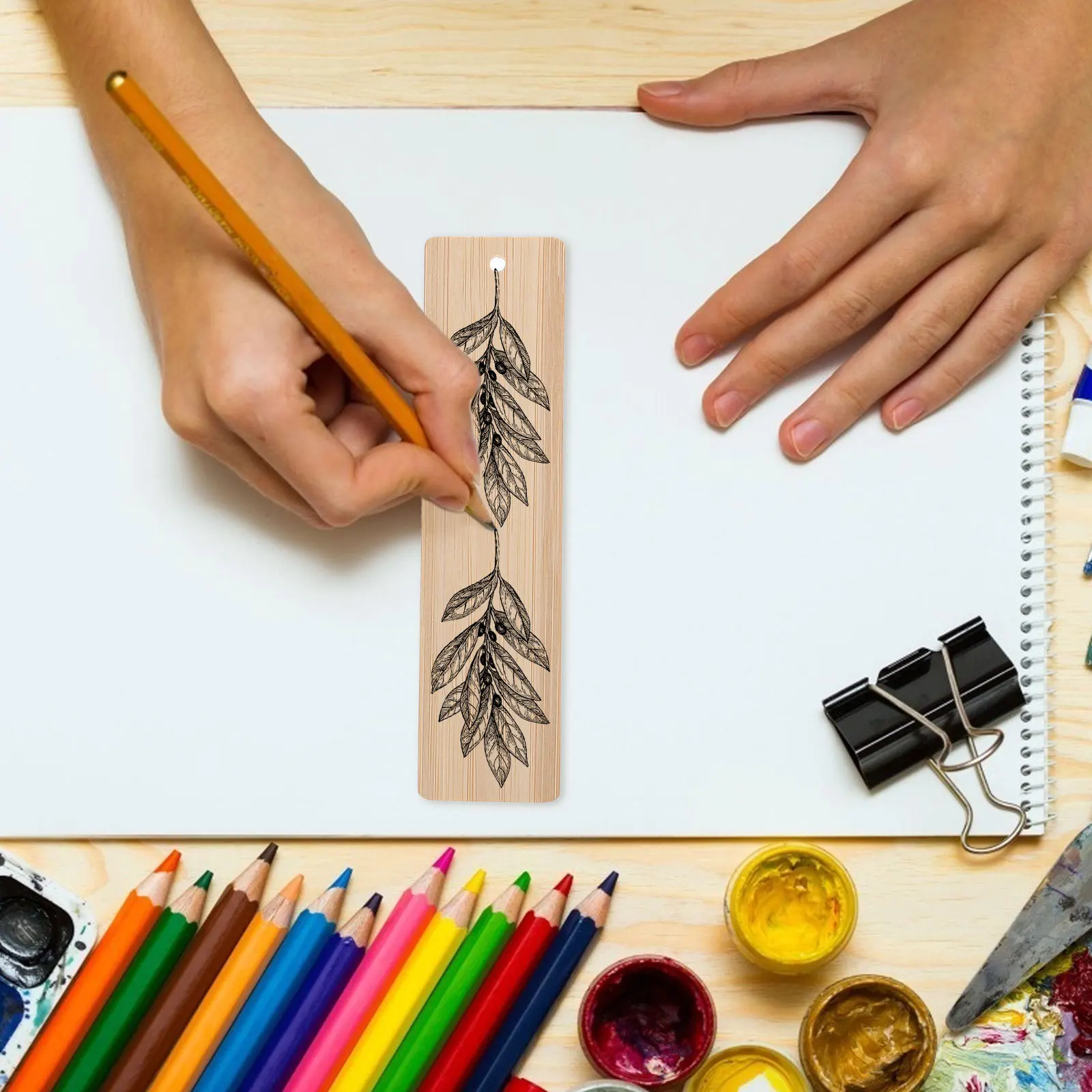 10pcs Blank Bamboo Bookmark DIY Craft Decoration Book Tags wooden bookmark bookmarks stationery supplies