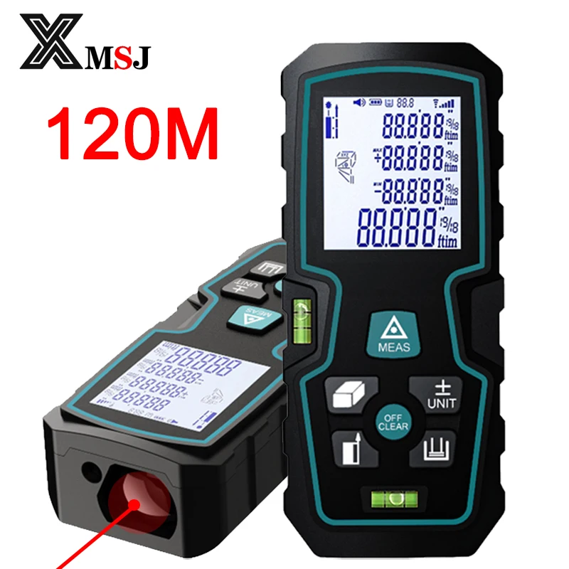 Precision Laser Rangefinder 40M ~120M Laser Distance Meter Accurate Measure Tape Lazer Trena Range Finder Construction Tools