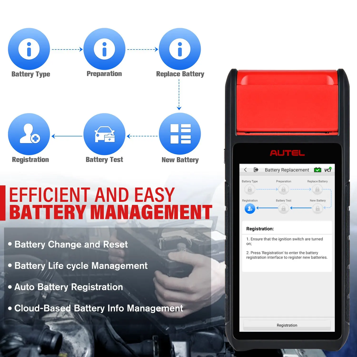 Autel MaxiBAS BT608 Intelligent Battery Health Cold Cranking Ability Electrical System Diagnostics Upgraded BT508/ BT506