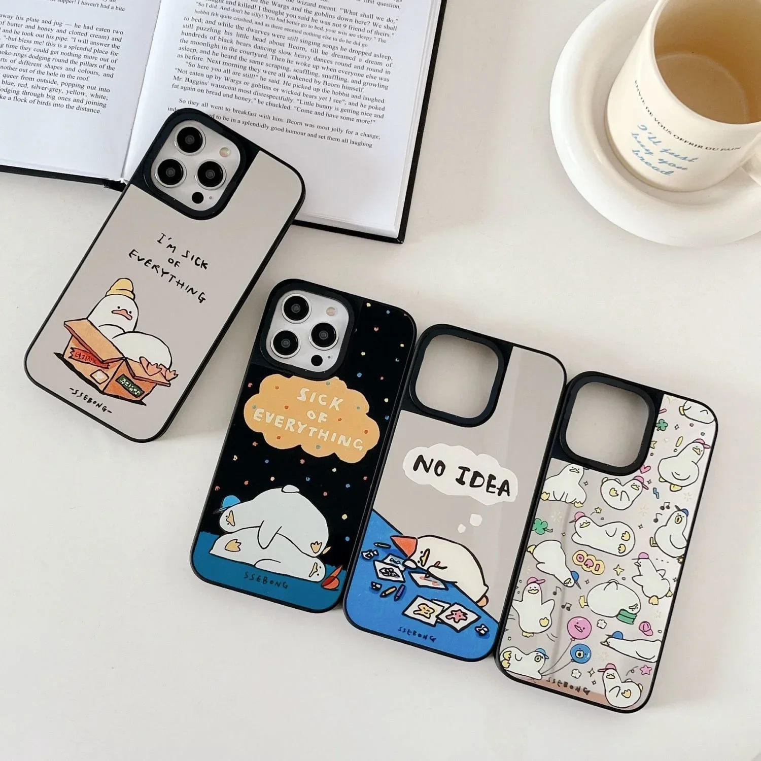 

Cute Duck Mirror Surface MagSafe Phone Case Cover for iPhone 11 12 13 14 15 Pro Max Case for iPhone 15 Pro Max