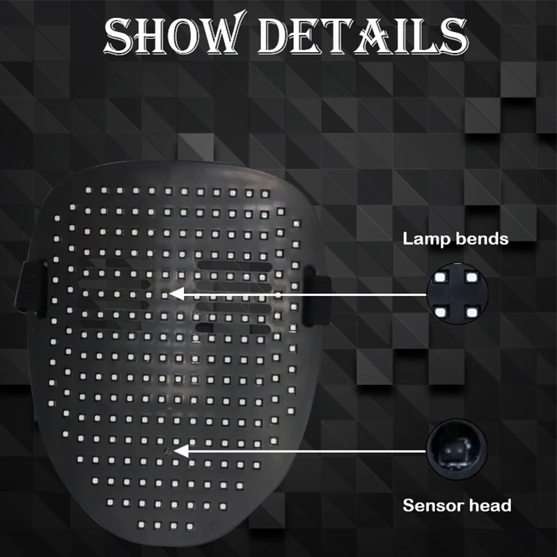 Luminous LED Mask Gesture Sensing Face Chang Glowing Mask Halloween Christmas Carnival Festival DJ Party Cosplay Supplies