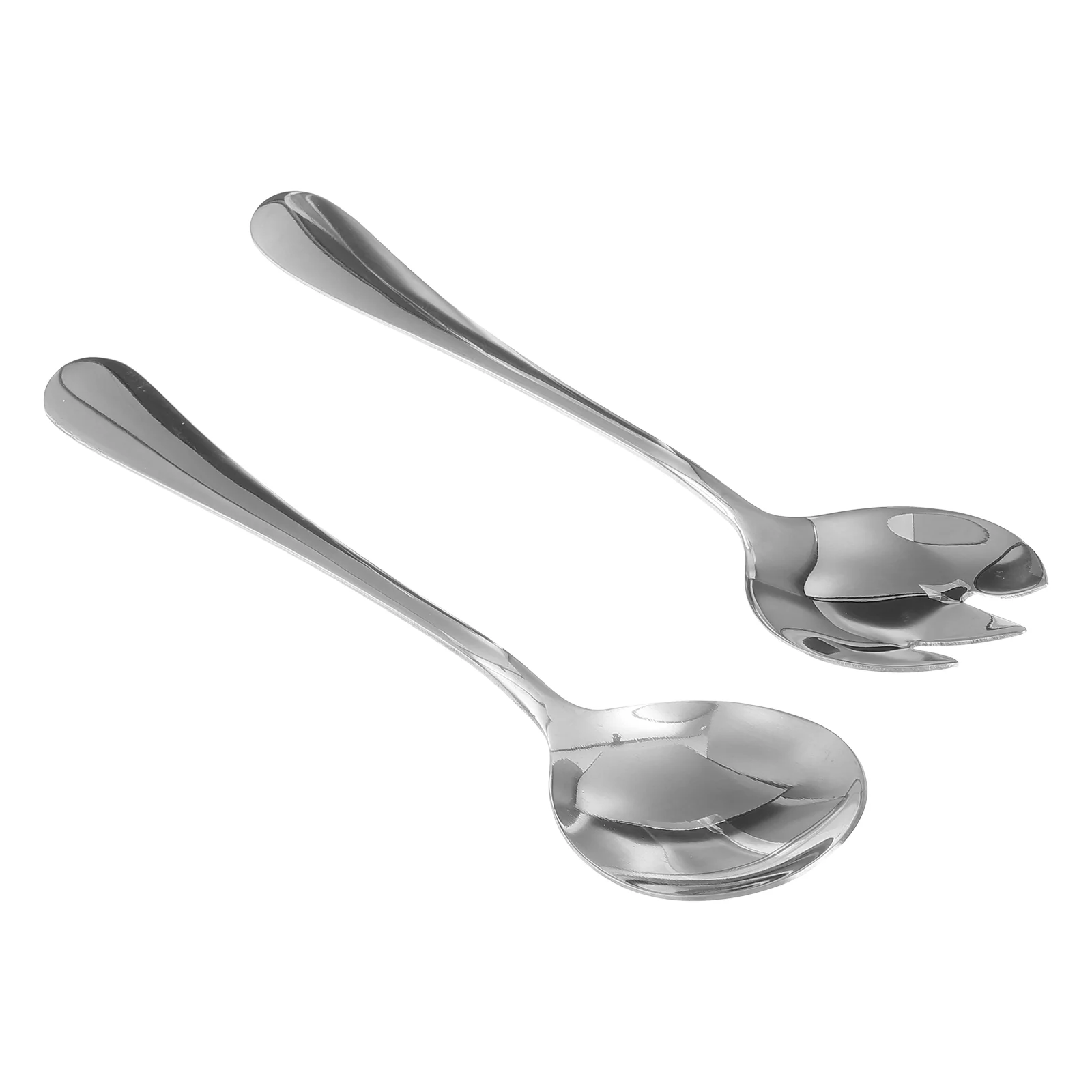 Stainless Steel Salad Fork and Spoon Serving Set for Party Home Restaurant