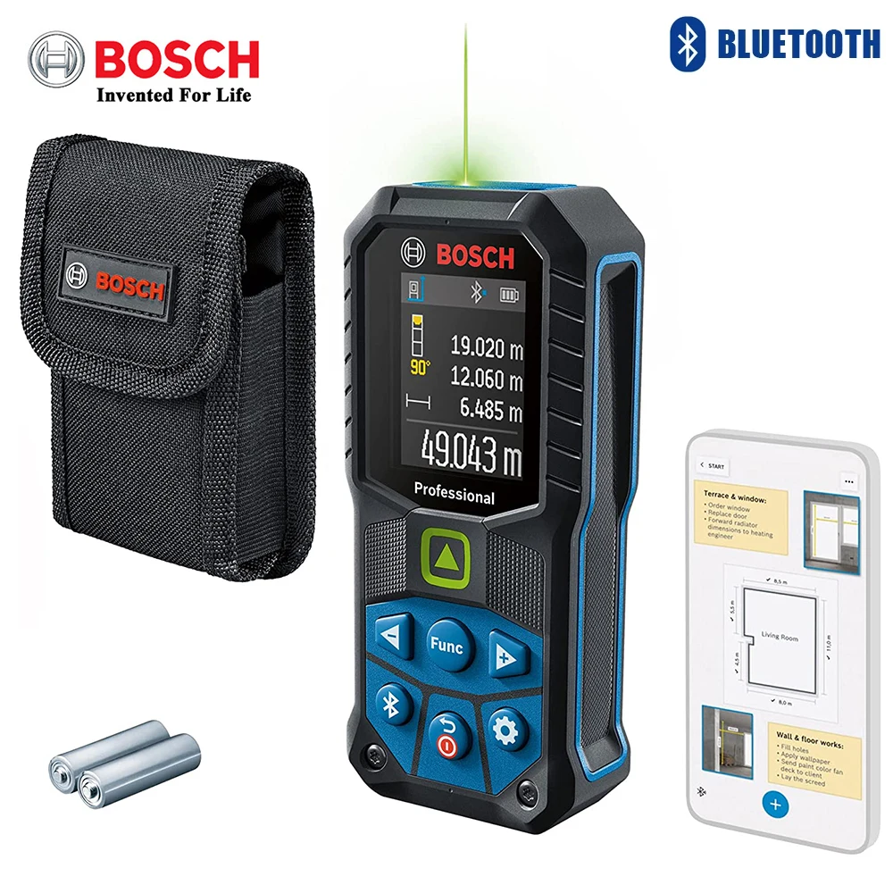 Bosch GLM 50-27CG – Telémetro Láser Profesional Con Bluetooth, Láser Verde, Alcance 50 M