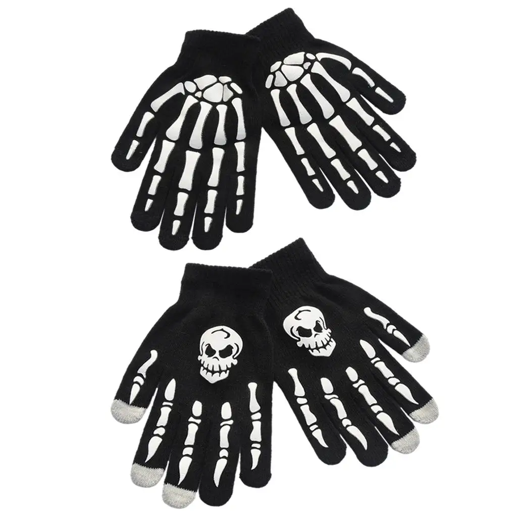 

Halloween Skeleton Gloves Skull Accessories The Dark for Cosplay Unisex Adult Daily