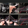 Leather Car Steering Wheel Cover Car Braid On The Steering Wheel 38 cm DIY Universal Auto Steering Wheel Cover Leather Case 5