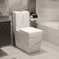 Toilet,Square Gold Line Design ,Grey Color Water Closet ,Bathroom Wc, One Piece Ceramic ,Marble Toilet 5