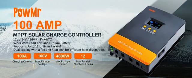 Y&H MPPT Solar Laderegler 60A – Für 12V/24V/36V/48V Batterien, Max. 160VDC PV-Eingang, Mit LCD, Für AGM, Gel, LiFePO4