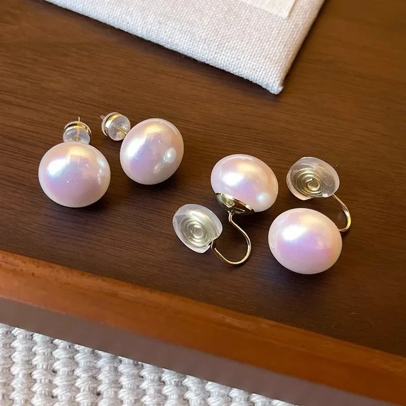 Pearl Clip Earring Women Fashion French Clip on Ear Fake Piercing Vintage Earring Luxury Non-Piercing Jewelry Earclips