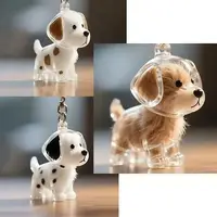 Dog Hair Storage Cute Pendant Keychain Bag Pendant Couple Car Key Chains Jewelry Souvenir Collection Gift Decoration Accessories 2