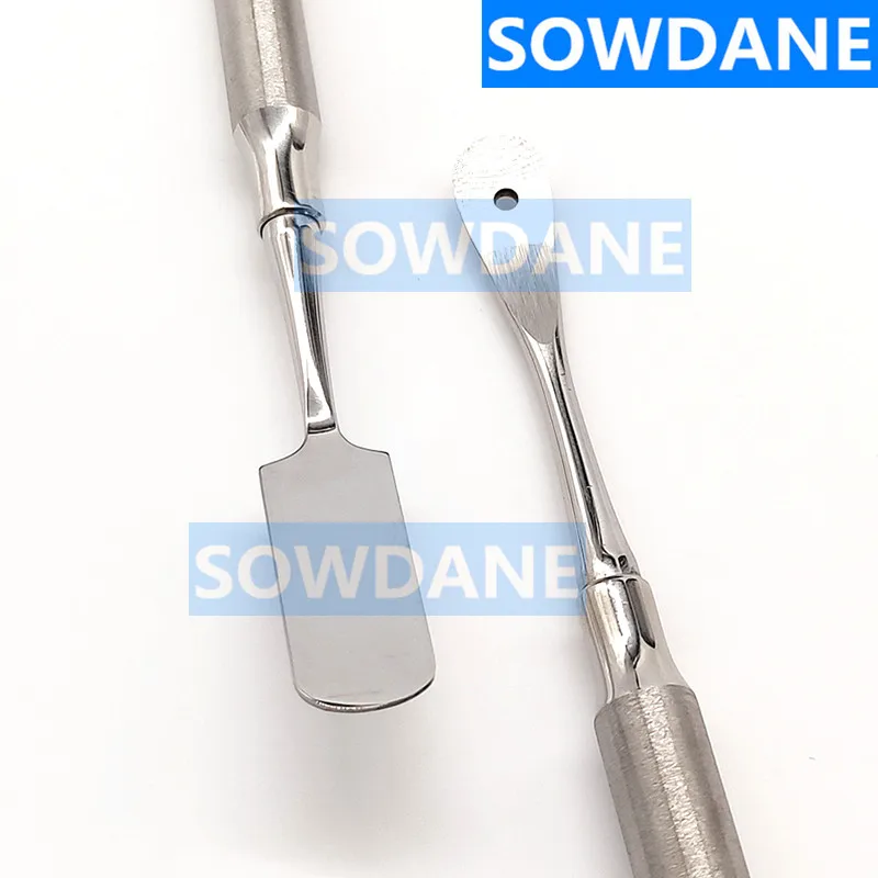 

Double Ends Dental Implant Periosteal Elevator Tool Serrated Tip for Reflecting and Retracting Splitter Separator Tip with Hole