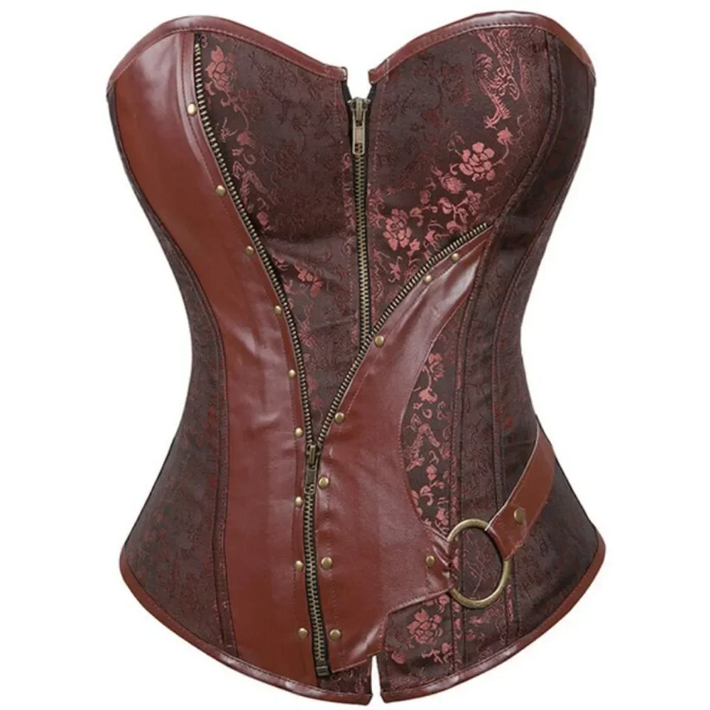 

Corset Leather Waist Control Sexy Corsets and Bustiers Top Overbust Vintage Gothic Punk Burlesque Corselet Plus Size Korsett