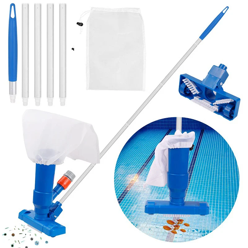 EU/US Standard Pool Vacuum Cleaning Kit Pool Cleaner Brush with Handle Disinfection Suction Head Filter for Swimming Pool