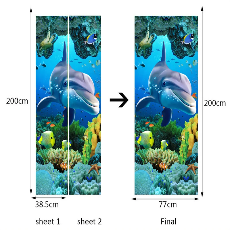 Trompe Loeil Porte Autocollants 3D Minimaliste Diy Art Porte Auto-Adhésif Porte Autocollants