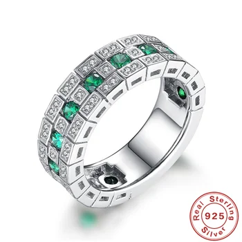 Set di anelli in argento sterling 925 con anelli di cristallo di zircone per regali di nozze di fidanzamento di gioielli glamour da donna