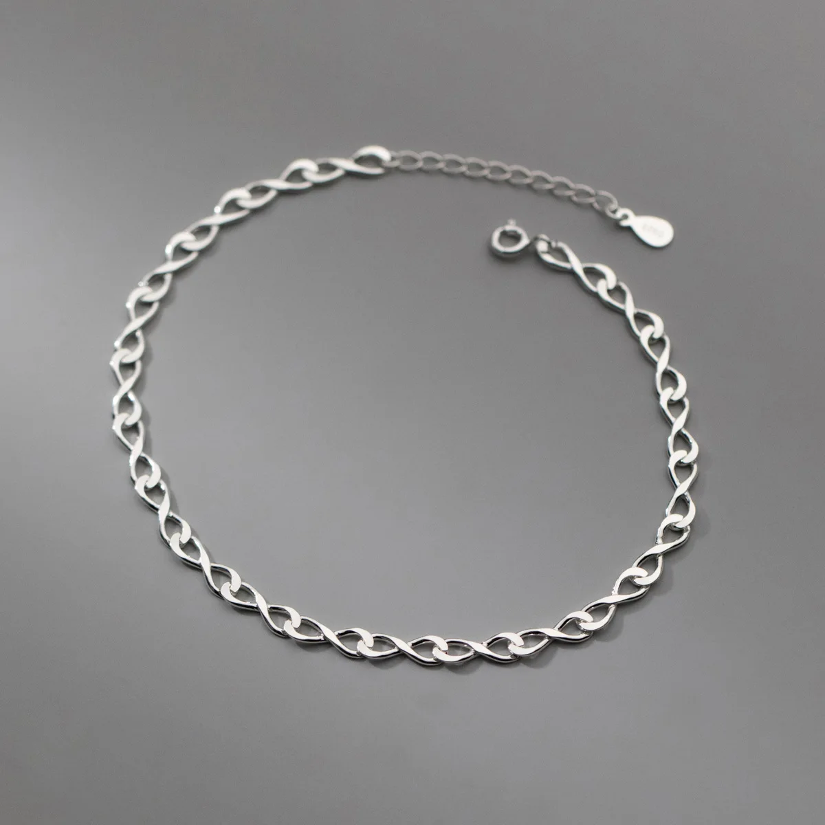 MIQIAO 925 Sterling Silver Figure 8 Number NEW Anklet For Women Foot Chain Female Summer Accessories Trend Gift Minimalist