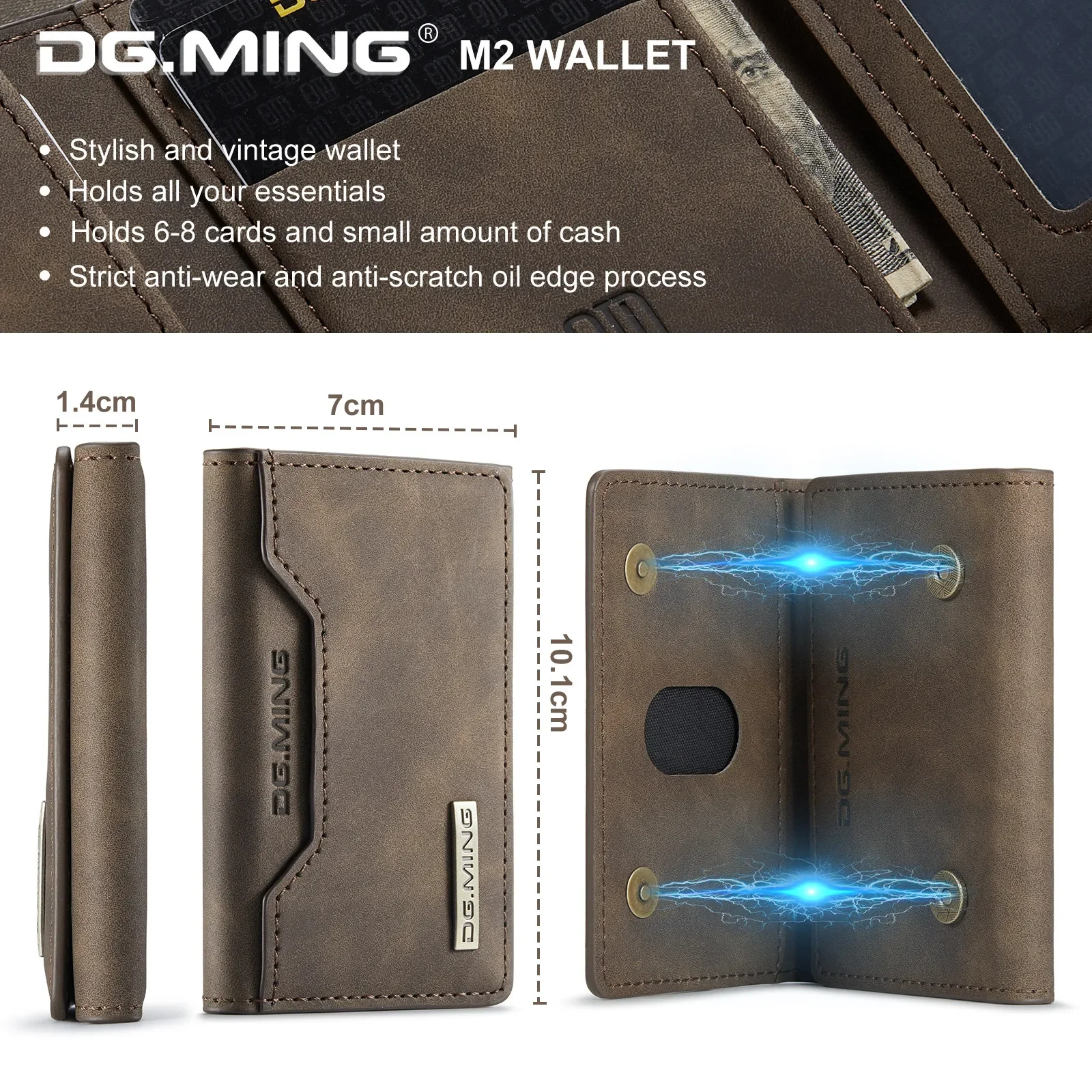 Premium Detachable Magnetic Leather Wallet Case with Card Slots