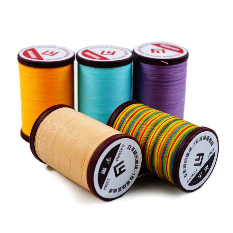 High Quality Round Sewing Wax Thread for Leather Craft Bracelets Weave Sinterable Manual Embroidery Polyester Strength Thread images - 6