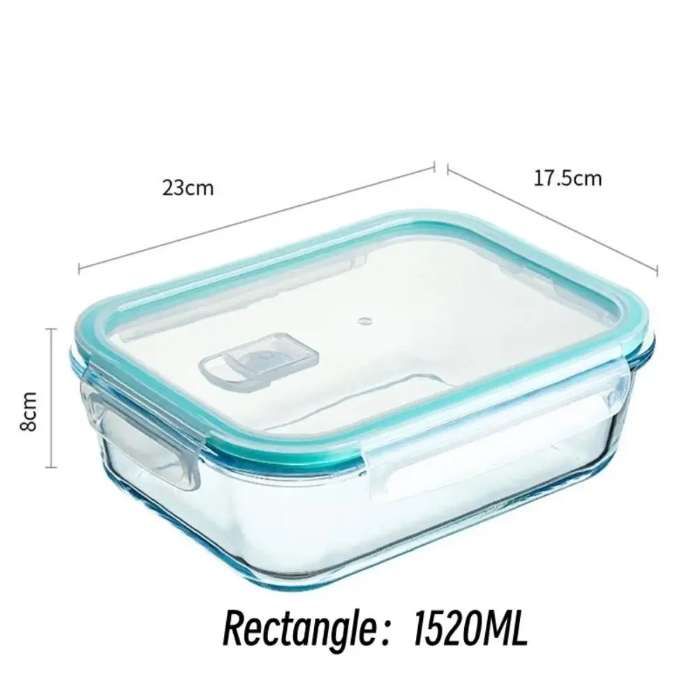 High Borosilicate Glass Lunch Bento Box Microwave Heatting Bento Box Snacks Fruit Sealed Insulation Box Square Lunch Picnic Box 3