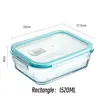 High Borosilicate Glass Lunch Bento Box Microwave Heatting Bento Box Snacks Fruit Sealed Insulation Box Square Lunch Picnic Box 3