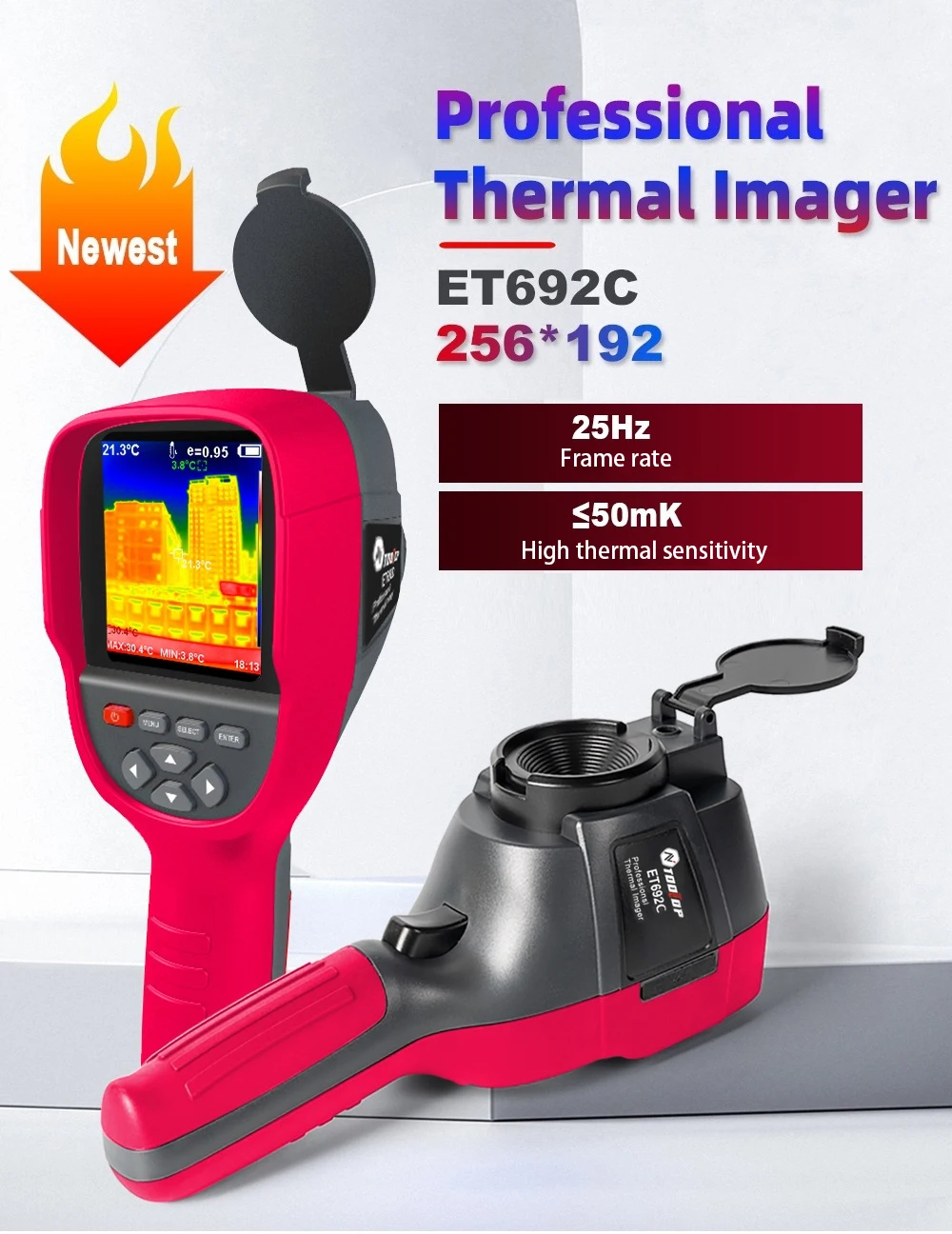 ET692C 256*192 25Hz Handheld Infrared Thermal Imager Visible Light Fusion PCB El